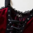 thumbnail image 5 of WRFWUL Womens Velvet Corset Tops Adjustable Lace Up Bustier Slim Fit Spaghetti Strap Gothic Lingerie Style Party Clubwear Shirts, 5 of 7