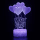 thumbnail image 3 of Lámpara de mesa 3D creativa con luz de noche LED de la serie San Valentín con forma de corazón de rosa exclusiva de ILOVEYOU, 3 of 5