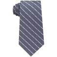 thumbnail image 1 of Calvin Klein Mens Shadow Grid Self-tied Necktie, Grey, One Size, 1 of 1