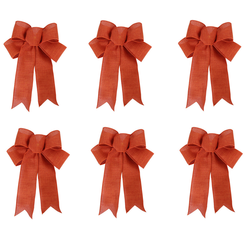 6PCS Christmas Bows Large Christmas Bows Xmas Wreath Ribbon Bows Tree