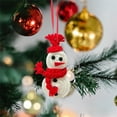 thumbnail image 2 of LSLJS Christmas Tree Knitted Hanging Ornaments, Christmas Decorations, 7.5 inch Red and White Snowman Knitted Pendant, Abstract Handmade Xmas Hanging Ornaments Car Rearview Mirror Pendant, 2 of 5