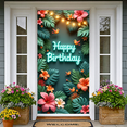 thumbnail image 6 of Tropical Flowers Birthday Banner Colorful Blooms Party Decoration Neon Letters for Birthday Party Indoor Outdoor Event, 6 of 7