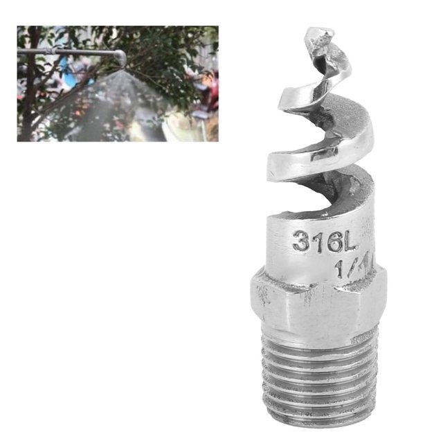 Anti Clogging Stainless Steel Spiral Nozzle for Wide Range Spray Options, Male Thread Connection, Compact Installation