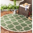 thumbnail image 2 of SAFAVIEH Courtyard Estelle Geometric Indoor/Outdoor Area Rug, Dark Green/Beige, 5'3" x 5'3" Round, 2 of 12