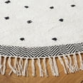 thumbnail image 4 of Safavieh Easy Care Mayra Solid Cotton Machine Washable Area Rug, Ivory/Black, 7' x 7' Round, 4 of 9