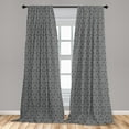 thumbnail image 5 of Ambesonne Geometric Curtains, Circular Honeycomb, Pair of 28"x84", Grey Black White, 5 of 5