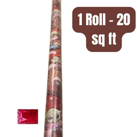 Mandalorian Wrapping Paper Roll 20 sq ft – 1 Roll Gift Wrap | Durable, Vibrant Print + BONUS LaPrima Morceau Bonbon