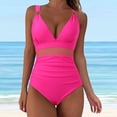 thumbnail image 2 of Gibobby Batas de baño mujeres spa Traje de baño de malla de 1 pieza para mujer, Bikini acolchado con realce, traje de baño de entrenamiento, traje de bañ(Rosa caliente,G), 2 of 5