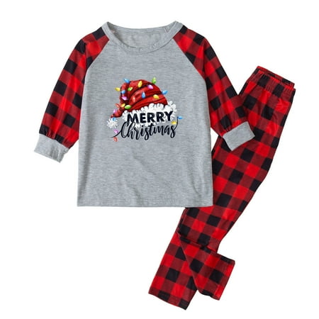 

Yrtoes Parent-Child Warm Christmas Suit Homewear Pajamas Long-Sleeved Trousers Two-Piece Se(Kids) womens christmas pajamas