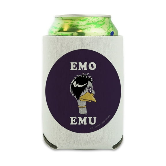Emo Emu Funny Humor Can Cooler - Drink Sleeve Hugger Collapsible Insulator - Beverage Insulated Holder