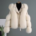 thumbnail image 2 of Women Autumn Winter Solid Composite Zipper Long Sleeve Jacket Pocket Outerwear Coat, 2 of 5