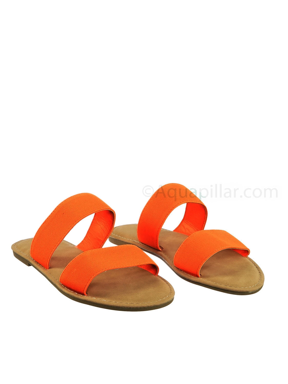 Shoreline92 Double Band Flat Slipper Sandal Women Padded 2 Strap Slide In Shoe