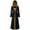 Khaki, variant on Aoochasliy Fall Dresses for Women V Neck Hooded Lace Up Patchwork Long Sleeve Long Dress