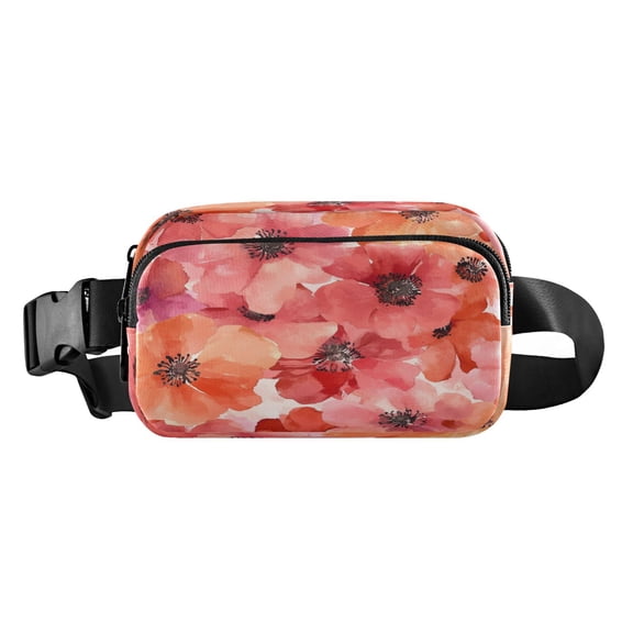 Fanny Pack Fashion Waist Packs Women's Waist Packs Men's Waist Packs Youth's Waist Packs Mobile Wallet Travel Shopping Running Hiking Fanny Pack Beautiful Red Flower