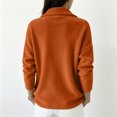 thumbnail image 4 of Sewkxo Women's Lightweight Warm Zip Up Long Sleeve Soft Plush Jacket Casual Faux Fur Lapel Collar Zipper Coat Fall Winter Clothes,Saffron M, 4 of 5