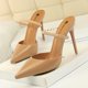 thumbnail image 3 of Zapatos de tacón para mujer estilo minimalista Baotou con tacón alto fino, boca hueca, corte puntiagudo y una línea recta para mujeres, 3 of 5