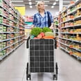 thumbnail image 3 of Lifetime Appliance Parts Shopping Cart w/ 360° Swivel Wheels & Waterproof Basket Liner for Shopping Laundry - Foldable Collapsible & Lightweight - Extra Large Heavy Duty Utility Cart - Silver, 3 of 7