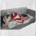 thumbnail image 6 of Circus Soft Flannel Fleece Throw Blanket, Illustration of Retro Flag Nostalgic Fun Festival Carnival Venue, Cozy Plush for Indoor and Outdoor Use, 50" x 60", Red White, by Ambesonne, 6 of 6