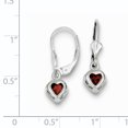 thumbnail image 2 of Sterling Silver Rhodium 5mm Heart Garnet Leverback Earrings QE2046GA, 2 of 2