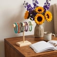 thumbnail image 6 of T-Shaped Wooden Jewelry Display Stand, Tiered Bracelet Bangle Necklace Organizer Rack With Hanging Bar, Compact Countertop Accessory Holder For Vanity Boutique Retail Showcase, 6 of 6
