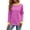 Hot Pink, variant on Viikei Tops for Women Plus Size,Women's Long Sleeved Striped Pullover Round Neck Top Black S