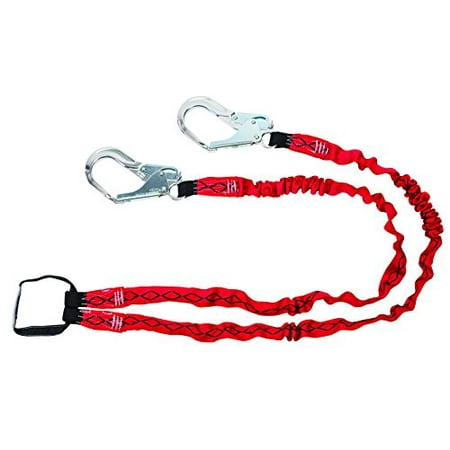 MSA 10156542 Diamond Lite Line Twin Leg Web Lanyard, (2) AL36CL Aluminum Snap Hook, CSA, 6' Length