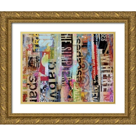 Ashley Erin 32x25 Gold Ornate Wood Framed with Double Matting Museum Art Print Titled - Metro Mix 21 II