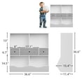 thumbnail image 2 of Yeshouse organizador de juguetes grande para niños con 7 compartimentos y 3 niveles, incluye librería y 3 cajones, estantería de madera blanca ideal para sala de juegos, pasillo, sala o escuela, 2 of 9