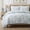 Blue Linen (No Comforter), variant on EverGrace 100% Cotton Sateen Duvet Cover Set Queen Size, 3 Piece Floral Toile Bedding Set, Pre-Washed Soft & Breathable, Button Closure with 2 Pillow Shams, Blue Linen, 90"x92"