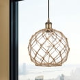 thumbnail image 2 of 516-1P-BB-G122-10RB Innovations Lighting Farmhouse Rope - 1 Light Cord Hung Mini Pendant In Industrial Style-13 Inches Tall and 10 Inches Wide-Brushed, 2 of 2