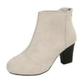 thumbnail image 6 of Women's Ankle Boots Chunky Low Heel Chelsea Booties Comfortable Casual Fall Winter Slip on Elastic Fall Short Work Boots, 6 of 8