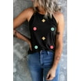 thumbnail image 2 of Women's Black Sweet Floral Embroidery Casual Tank Top - [ZhiHiMeRi] | (US 18-20)2XL, 2 of 8