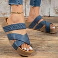 thumbnail image 3 of Dakaela Womens Sandals Memory Foam Platform Chunky Mules Summer Slip on Shoes Beach Slides Slippers, 3 of 7