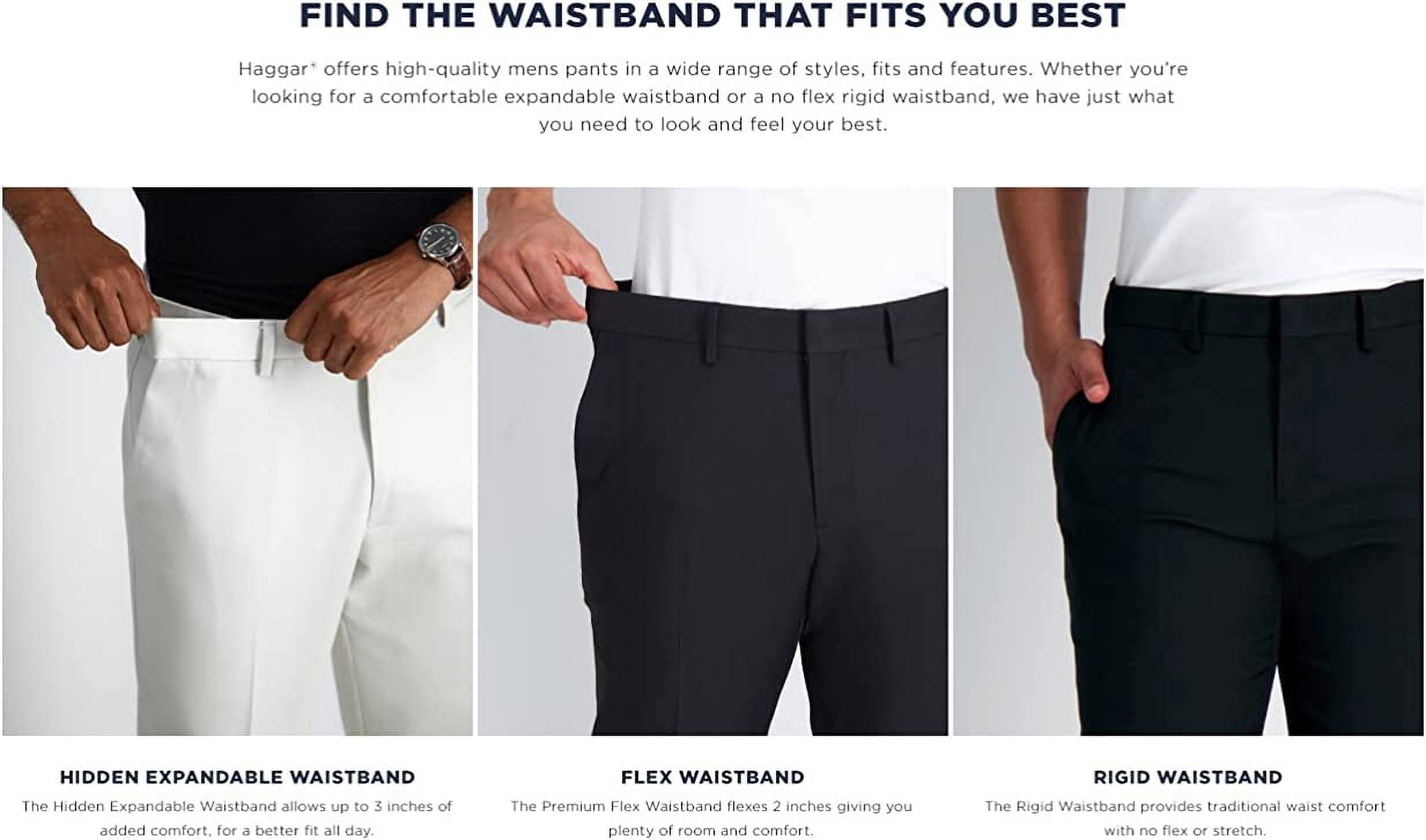 HAGGAR Mens Black Classic Fit Pants 46X29