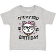 thumbnail image 3 of Inktastic Its My 3rd Birthday with Cat in Glasses Girls Toddler T-Shirt, 3 of 5
