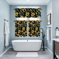 thumbnail image 5 of Farmhouse Sunflower Leaf Curtain Tier and Valance Set 3 Piece, Country Yellow Flower Green Leaf Black 3-inch Rod Pocket Window Tier Curtains Valance for Kitchen Living Room, 5 of 9