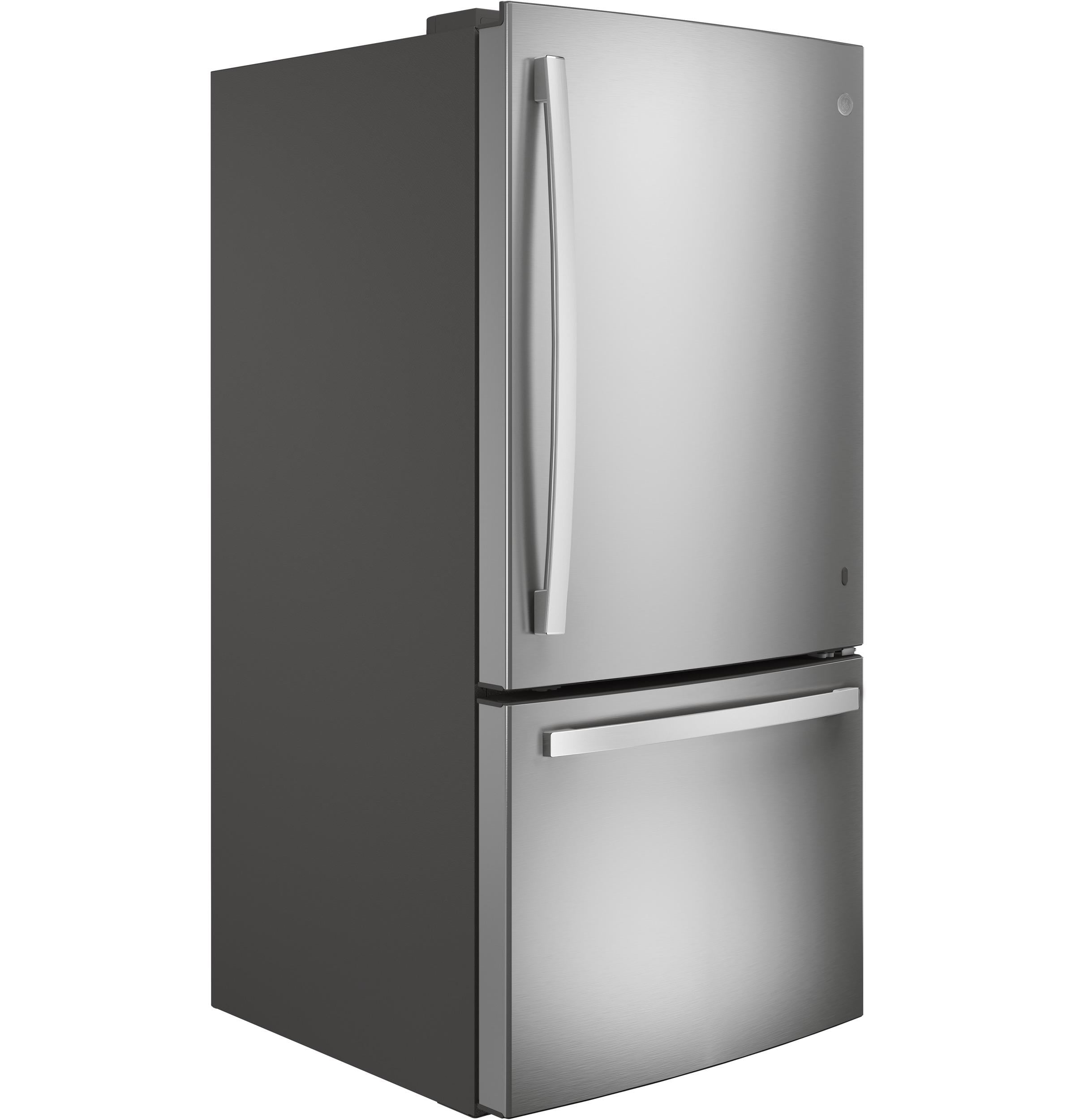 GE® Energy Star® 24.8 cu. ft bottom-freezer refrigerator model GDE25EYKFS Fingerprint Resistant