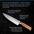 thumbnail image 2 of Cuchillo de chef Messermeister Oliva Elite Stealth 8", 2 of 6