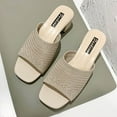 thumbnail image 7 of JeashCHAT Slip On Slide Sandals for Women Women's Flat Shoes Ladies Beach Sandals Summer Non-Slip Causal Slippers (Beige), 7 of 7