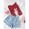 thumbnail image 3 of Cute Bunny W Ribbon N Heart T-Shirt Toddler -Image by Shutterstock,  4 Toddler, 3 of 4