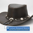 thumbnail image 5 of RESISTANCE Premium Australian Style Leather Cowboy Hat Shapeable Outback Hat For Men And Women, 5 of 7