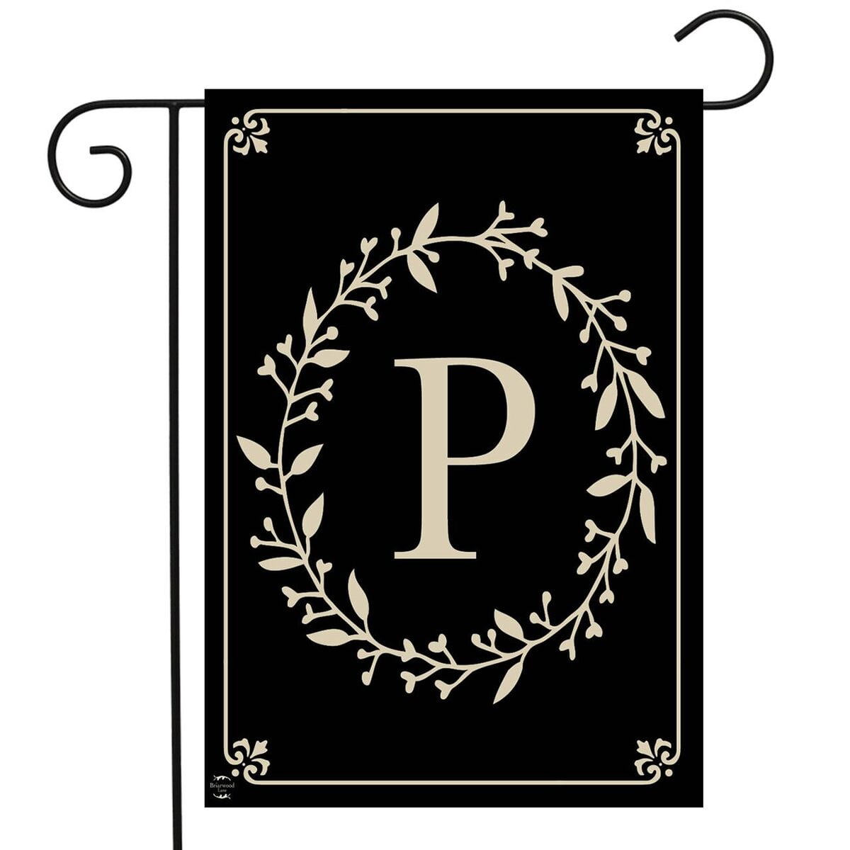 Briarwood Lane Classic Monogram Letter P Garden Flag Everyday 12.5" x