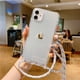 thumbnail image 3 of Crossbody Necklace Cord Lanyard Transparent Hard Case For iPhone 14 13 12 11 Pro Max XS XR X 8 7 Plus 15 Clear Soft Cover, 3 of 5