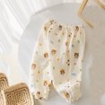 thumbnail image 2 of Toimothcn Toddler Girls Trousers Cute Cartoon Printed Cotton Pants Wide Leg Stretchy Waist Soft Fashion Trousers 12-24 Months, 2 of 3