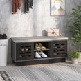 Shoe Bench with 6 Storage Compartments, 3 Adjustable Shelves, and 2 ...