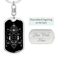 thumbnail image 2 of Sacred Geometry Ancient Design Triangle Stainless Steel or 18k Gold Premium Swivel Dog Tag Keychain, 2 of 16