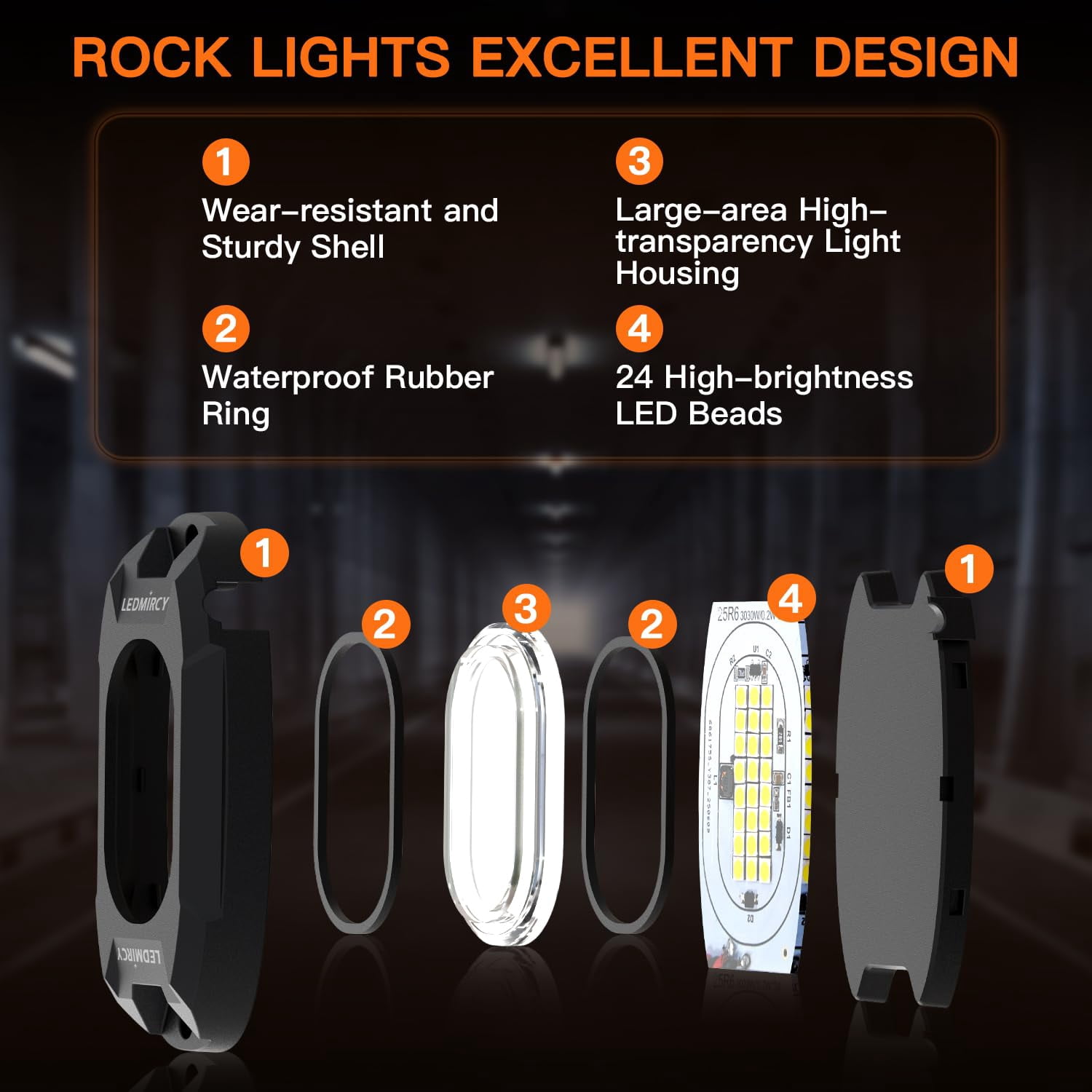 White Rock Lights, R6 LED Pure White Rock Lights 12PCS with Rocker Switch Wire Harness Kit for Trucks UTV Off Road Boat ATV Luces para Carro Super Bright High Power Light Waterproof Shockproof