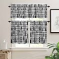 thumbnail image 2 of Christmas Grey Kitchen Curtains and Valances Set, Checkered Green Xmas Tree Rod Pocket Window Valance 18 Inch Window Curtain Panels for Living Room Bedroom Laundry, 27.5x36in, 3 Pieces, 2 of 7
