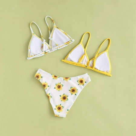 

Gubotare Toddler Baby Girl s 3 Piece Swimsuits Sunflowers Prints Bikini Bathing Suit Briefs Girls Bikini Swimming Suit for Girls Yellow 8-10 Years