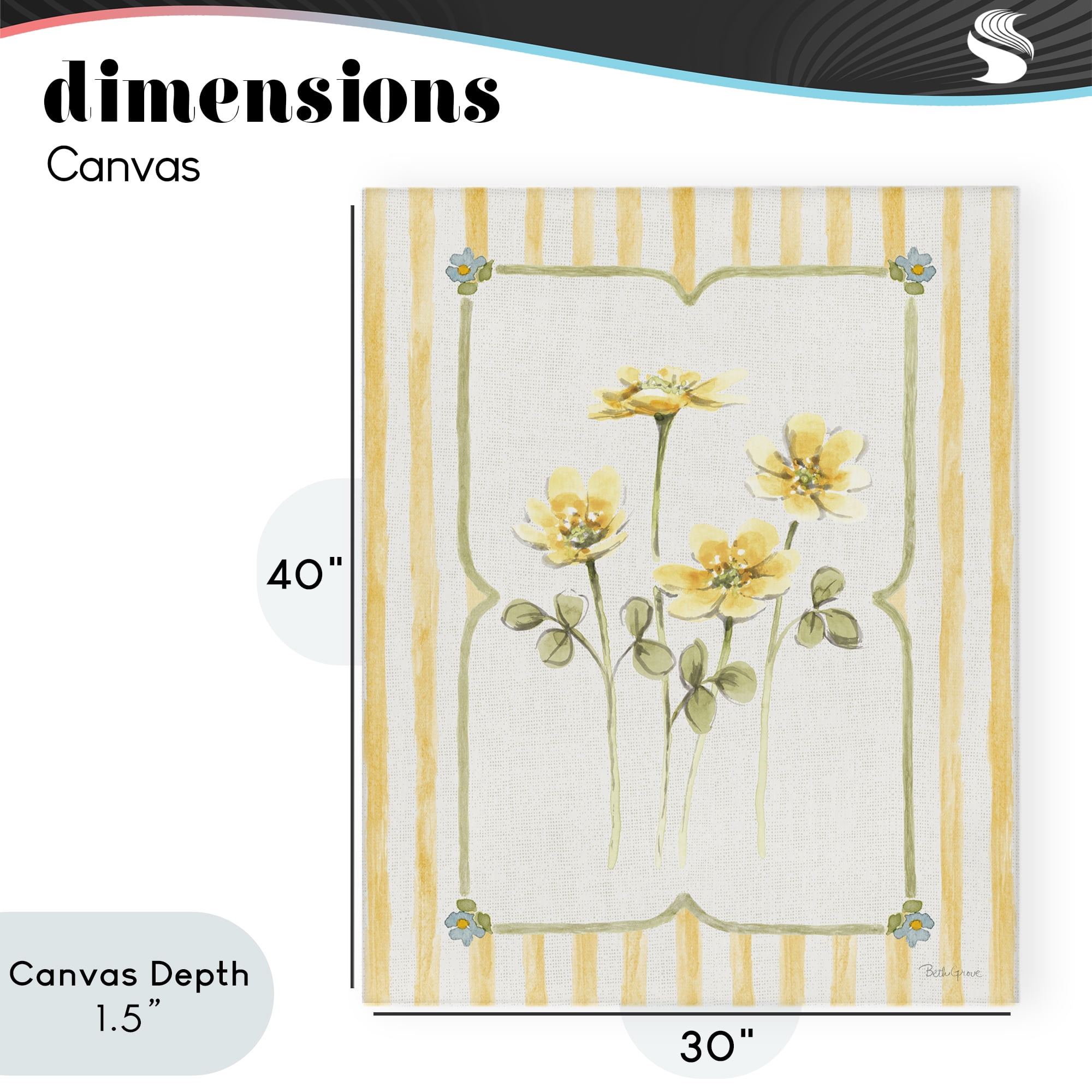 Stupell Industries Sweet Honey Florals Canvas Wall Art, design by Beth Grove